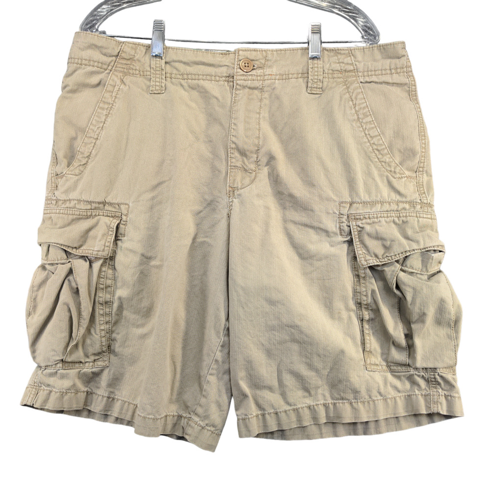 Roebuck & Co Men's Cargo Shorts Tan Size 36 100% Cotton Pockets